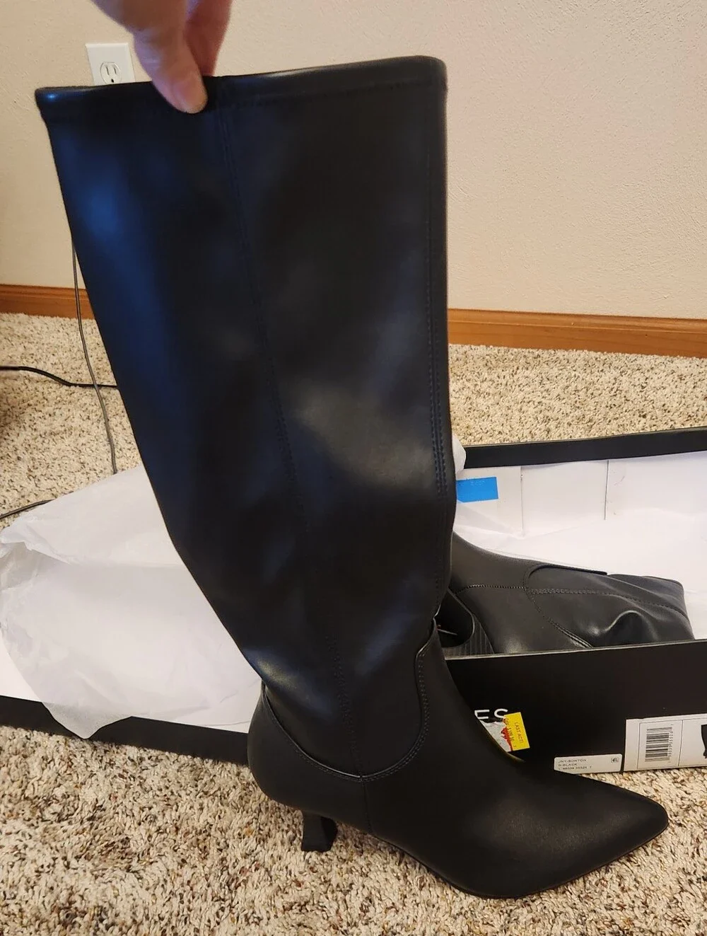 Jones New York Black Knee High Dress Boots New In Box Size 6.5